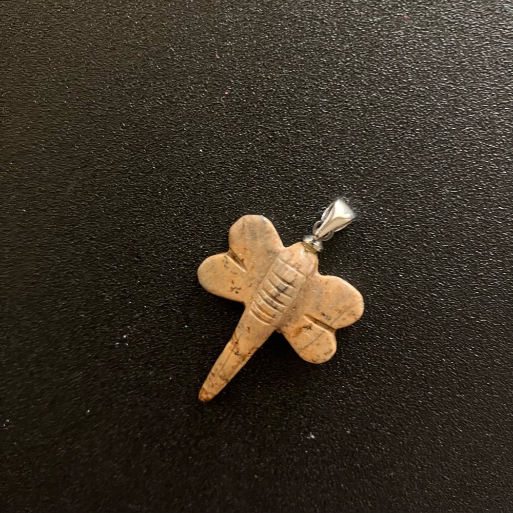 Dragonfly Pendant Brown Jasper